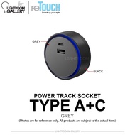 [NEW] RETOUCH WATT-GUARDIAN ( BLACK / GREY ) POWER TRACK SOCKET ( 13AMP / UNIVERSAL / TYPE A+C ) - L