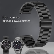 ♞﹍ สำหรับ Casio PROTREK Mountain Climbing Series PRW-60/PRW-70/PRW-50Y สายนาฬิกาโลหะสแตนเลส 23 มม.สา