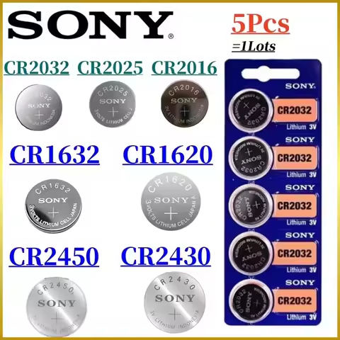 5Pcs Original SONY CR2032 battery CR2025 CR2016 CR1632 CR1620 CR2450 CR2430 batteria CR 2032 CR 2025
