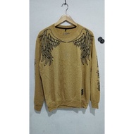 Angel Wings Motif Crewneck Sweater T-Shirt Distro Wings