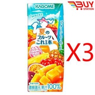 野菜生活 紙包飲品 夏季限定 7 種水果濃縮還原果汁 100% 無砂糖芒果百香果風味 盒裝 200mlx3 支 新舊包裝隨機發貨（平行進口）303450