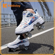 birthday gift  gift for kids Four-wheel transformable heelys for men, women and kids, roller skates,