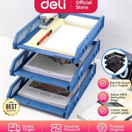 Deli File Tray 2 & 3 Tier Plastic File Storage Rack E9208 E9209