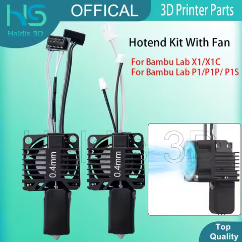 For Bambu Lab P1 P1S P1P Upgraded Hotend Kit With Fan 0.4mm Hardened Steel Nozzle Hot End For Bambul
