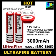 Ultra Fire battery 18650 3.7v battery li-ion 3000mAh (READY STOCK)