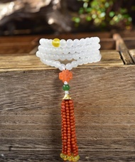 天然和田玉籽料108顆佛珠手鏈項鏈  玉質細膩油潤