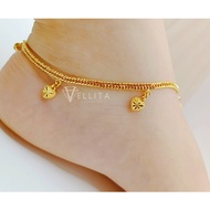 [VJ]Cop916 Anklet “Dangle” 999.9 Gold Plated Adults Anklet L:26cm-28cm <Rantai Kaki Dewasa>