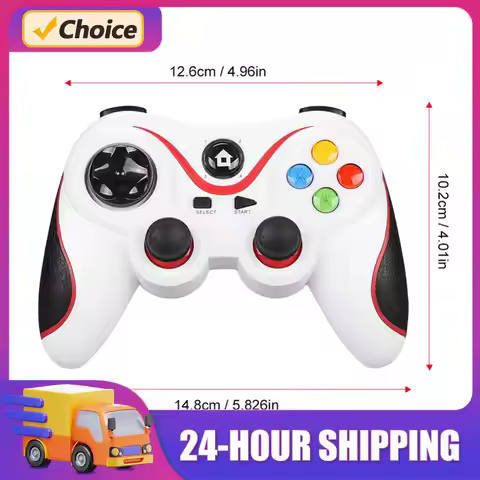 V8 2.4G Wireless Game Controller Gaming Controller BT Wireless Gamepad Dual Vibration for Android/iO