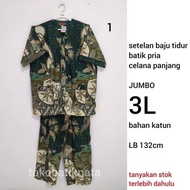 Tsale Setelan Baju Tidur Piyama Batik Pria Celana Panjang Tangan