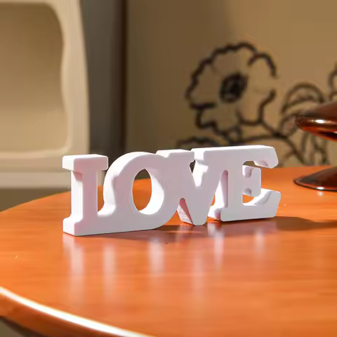 1PC, simple white LOVE desktop decorative item, Xuefu board material home decoration letter plate