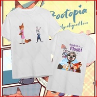 GC1 Zootopia 2 cotton soft tee 110cm- 6XL FLASH NICK JUDY cartoon cute T-shirt short sleeve top GC1