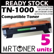 5x TN-1000 TN1000 Compatible With Brother HL-1110 DCP-1510 MFC-1810 MFC-1815 HL-1210W DCP-1610W HL-1