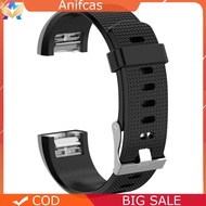 Silicone Watch Strap Bracelet Belt for Fitbit Charge 2(BlackL)