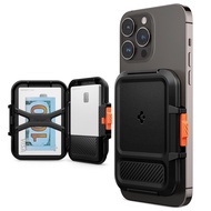 Spigen ที่ใส่บัตรแม่เหล็ก [Lock Fit MagFit] Fits Up to 5 Embossed Cards or 6 Cards with Strap for Ca