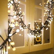 Quntis 400 LED 13FT Cluster Christmas String Lights Plug in, Blue &Yellow Globe Christmas Light Deco