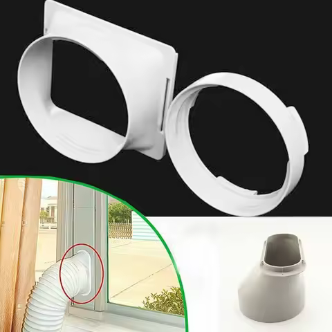 150MM Portable Air Conditioner Window Exhaust Duct P-ipe Hose Interface Connector (Square interface)
