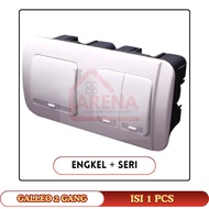 Broco Galleo White 2 Gang Single Single Switch + Double Series IB Inbow Embedded Switch White G26162