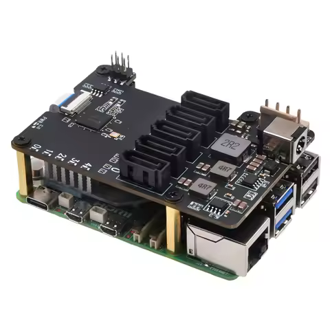 Geekbord X1009 PCIe to 5-Port SATA Shield for Raspberry Pi 5| Raspberry Pi 5 SATA Hat