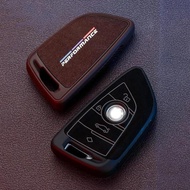 Leather Car Key Case Cover Alcantara Material For BMW X3 X5 X6 F30 F34 E60 E90 F10 E34 E36 F20 G30 F