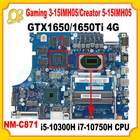 NM-C871 for Lenovo gaming 3-15IMH05/Creator 5-15IMH05 laptop motherboard i5-10300H i7-10750H CPU GTX