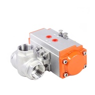 3/4" Pneumatic Ball Valve Three-Way T/L type Stainless Steel Female Thread Double Acting Pneumatic q