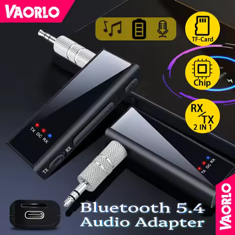 Portable Bluetooth 5.4 Audio Adapter Stereo Support TF Card Wireless Receiver Transmitter With Mic F