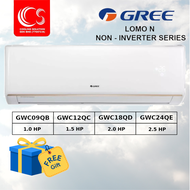 GREE Air Conditioner Non Inverter R410A 1.0 HP/1.5 HP/2.0 HP/2.5 HP GWC09QB/12QC/18QD/24QE-K3NNB4F/1/A1F/1/A1D/B4B/1 + Cold Plasma