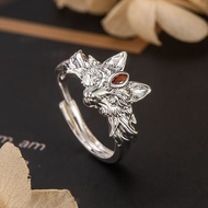New Retro Nine-Tailed Fox Ring New Chinese Style Lucky Fortune Daji Index Finger Ring Female 0506A50