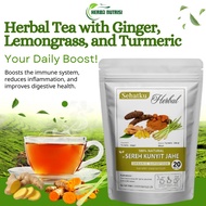 Sehatkuherbal Turmeric Ginger Lemongrass Herbal Tea | Caffeine-Free Detox & Relaxing Tea | 20 Bags