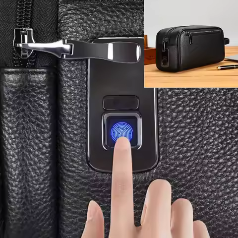 Men's Clutch Bag Fingerprint Lock Anti-theft Large Capacity Clutch Bag Wallet Business Men's Bag