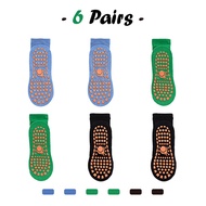 LJMOFA 6PCS 1-12Yrs Kids Ankle Anti-slip Sock Silicone Rubber Bottom Non-Slip Floor Mid Tube Socks F