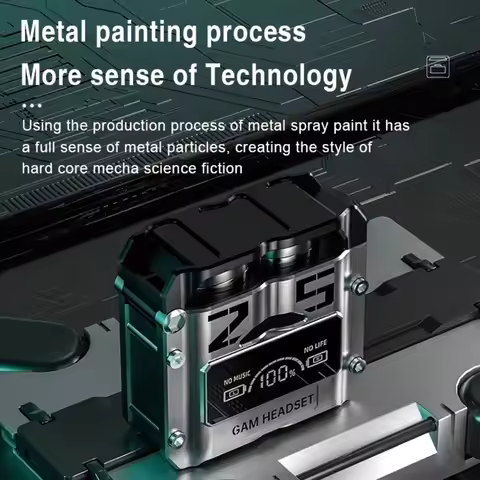 M25 Bluetooth Headset Space Capsule Gaming Headset Low Latency Mecha Wind Touch Digital Display Wire