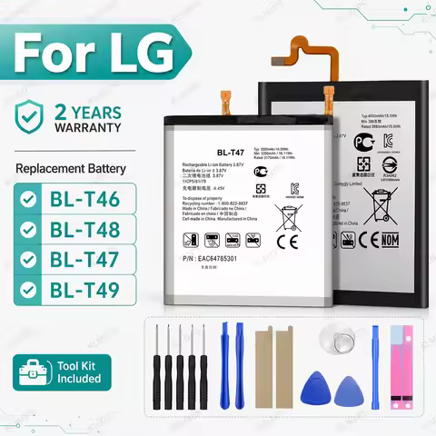 BL-T47 BL-T46 BL-T49 BL-T48 Battery for LG V60 ThinQ Stylo 6 K510 K51S LM-Q730MM LM-K410BMW Phone Re