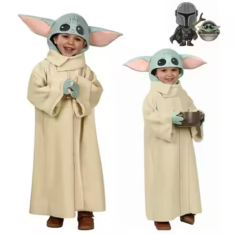 The Mandalorian Yoda Baby cosplay costume, alien boy/girl party stage performance outfit, Yoda Baby 