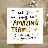 Thank You Card, Farewell Card, Birthday Card, Colleague Card, New Job Card, Funny Departure Card, Wi