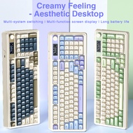 AULA S99PRO Membrane Keyboard 99 Keys Wired Bluetooth 2.4G RGB LCD Display Screen Multi-function Rol