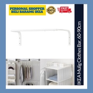 [DRILLING SERVICE PROVIDED] IKEA Mulig Clothes Bar Adjustable Open Wardrobe Besi Putih Rack Rak Baju