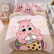 SpongeBob Bedsheet four-piece set Patrick Star Bedsheet Sets Pillow Case Sarung Tilam SpongeBob Squa