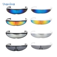 [Shamjina] Womens 80s Futuristic Shield Sunglasses Visor Glasses Eyewear Funny Favors