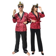 SENLI Halloween Costumes for Adults Red Silk Pajamas Bunny Costume Halloween Outfits for Women Men M