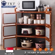 TK TK SSL Kitchen Cabinet Storage Cabinet Cupboard Stainless Steel Household Economical Wooden Grain Simple JP