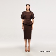 VICKTEERUT (ราคาปกติ 13880-.) Re-Edition Batwing Sleeve Peplum Dress เดรสแขนค้างคาว ชายบาน