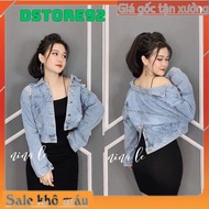 Jacket Blue Women's Jeans with torn patterns, youthful new model D Store92 JN