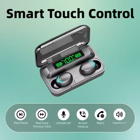 Bluetooth TWS F9-5C Wireless Earphone Sports Waterproof Earbuds 2200mAh Charging Box Headphones Head