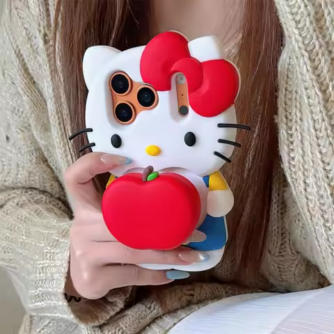 Simple Love Heart Cute Hello Kitty Phone Case For iPhone 17 Pro Max 17 Pro 17 16 15 14 13 Pro Max NE