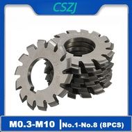 HSS Gear Milling Cutter M0.6 M1 M2 M3 M4 M5 M6 M8 Modulus Degrees Disc Spur Gear Milling Cutter Stra