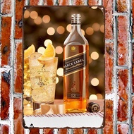 Imported British Johnnie Walker Black Label Black Whisky 700ml Coke barrel spirits Metal Sign tin painting