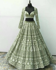Lehenga - choli * Lehenga Fabric :-Faux Georgette 5mm Sequence Work. (Canvas Patta) Blouse Fabric