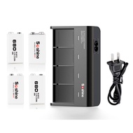 Soshine 9V NIMH rechargeable Battery 4PCS multi-size slot travel charger +9v680mAh battery set V4