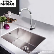 Kohler Sink 97830 Large Single Sink 304 Stainless Steel Drop-in Sink Thickened Handmade Sink Kitchen Household Washing Vegetables Basin